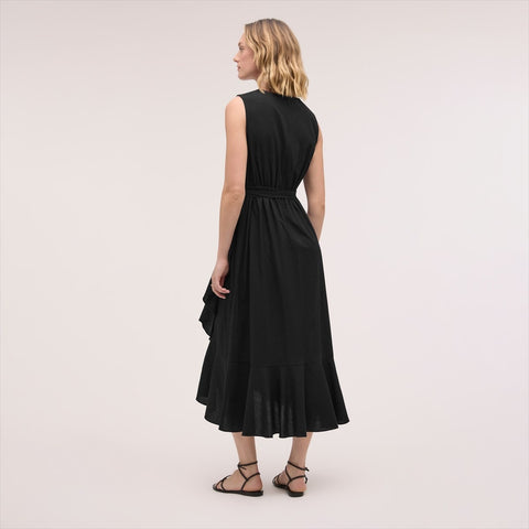 Sleeveless Faux Wrap Maxi Dress