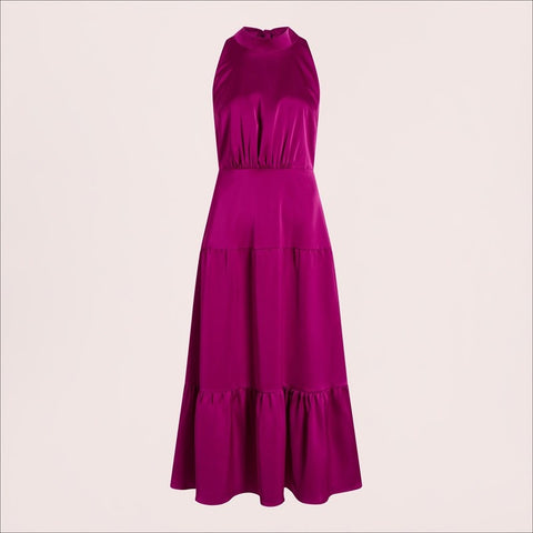 Fluid High Neck Maxi Dress