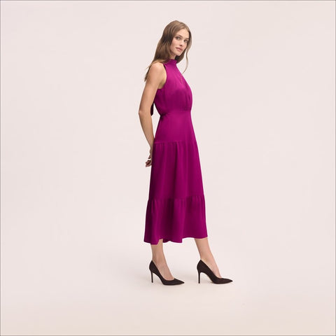 Fluid High Neck Maxi Dress