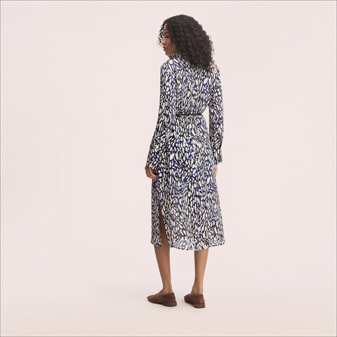Print Shirt Midi Dress