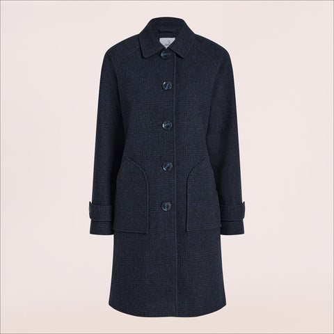 Plaid Slim Balmacaan Coat