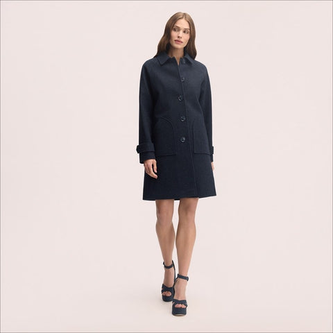 Plaid Slim Balmacaan Coat