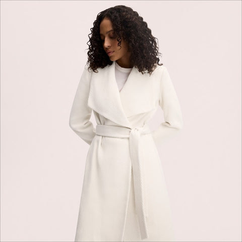 Chevron Pattern Drape Collar Wrap Trench