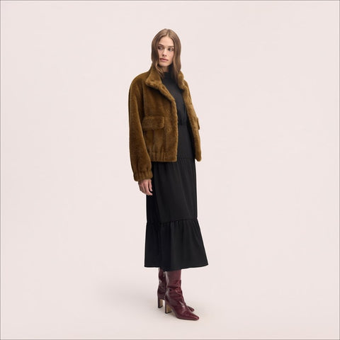 Faux Shearling Bomber Jacket