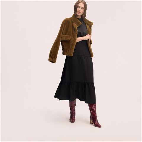 Faux Shearling Bomber Jacket