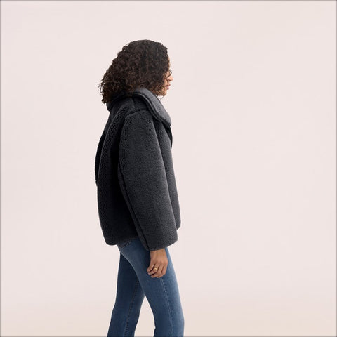 Button Front Shearling Coat