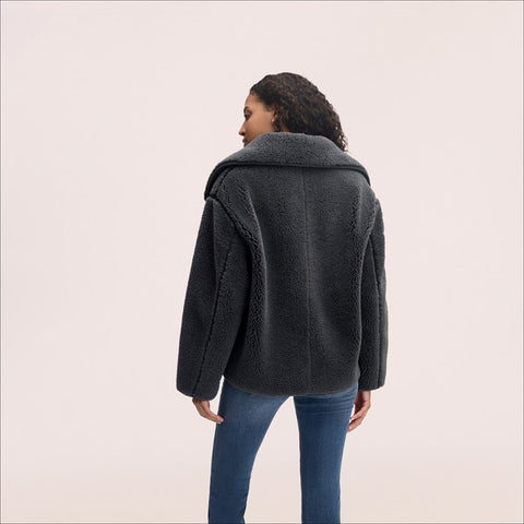 Button Front Shearling Coat