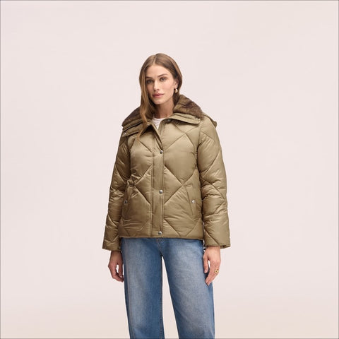 Fur Collar Short Puffer