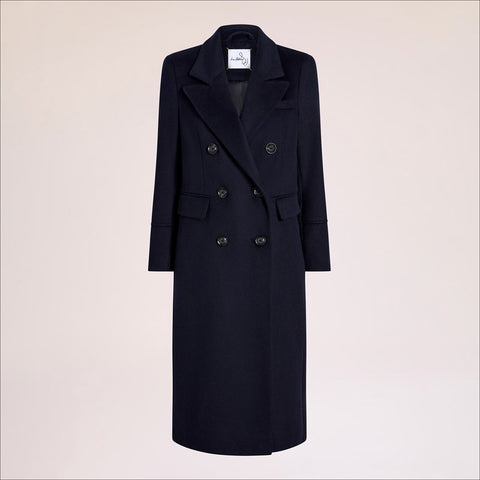 Double Breasted Twill Wool Coat